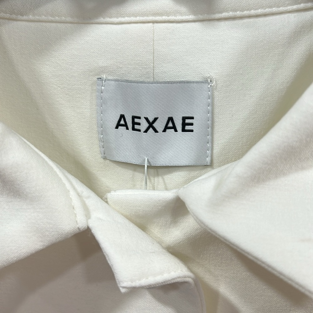 AEXAE Twill Vest Mini Button Dress in White - Picture 7 of 9